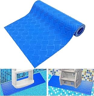 SKARUMMER Swimming Pool Ladder Mat - Protective Pool Ladder Pad Step Mat with Non-Slip Texture, Blue Medium Pool Step Mat, 36 inch X 9 inch