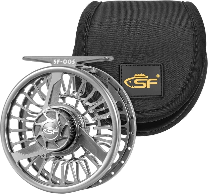 SF Premium SF005 Fly Fishing Reel Aircraft-Grade Aluminum 3/4/5, 5/6/7, 7/8/9 WT Dust-Proof Sealed Drag Free Reel Case Perfect for Trout & Bass