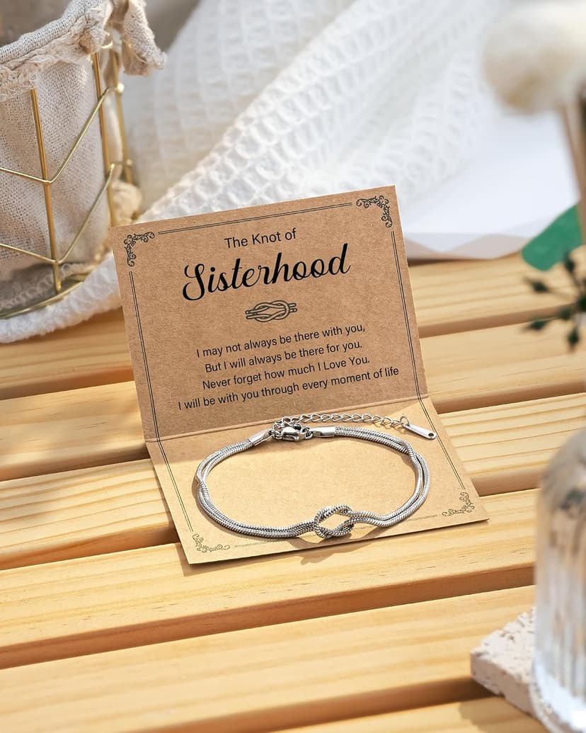 Birthday Christmas Mothers Day Jewelry Gifts Tarsus Love Knot Sister Bracelet for Women, Sisters Gifts from Sister B0F1YXBMQ7