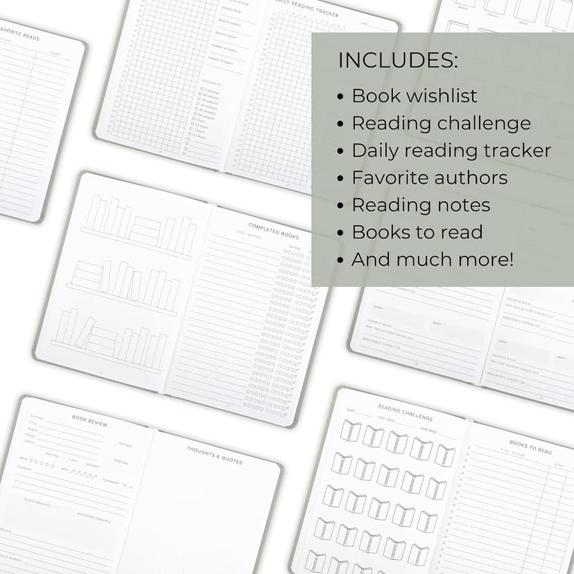 Makes a Great Gift for Readers - Reading Log & Review Pages for Keeping Notes on Your Favorite Books ZICOTO Beautiful Reading Journal for Book Lovers - Linen Hard Cover Tracker B0D9KNQV32