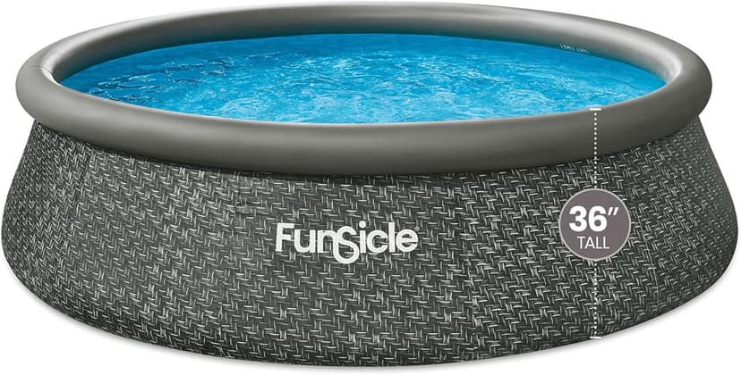 Funsicle Quickset 12ft x 36in Round Inflatable Above Ground Swimming Pool with Filter Pump – Easy Setup with Top Ring Design