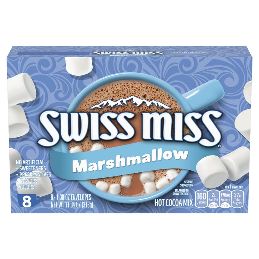 Swiss Miss Chocolate Hot Cocoa Mix With Marshmallows, 1.38 oz., 8-Count Envelopes