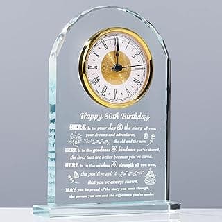 Movdyka 80th Birthday Gifts for Women Men - Crystal Clock Gifts Personalized 1944 80 Year Old Birthday Present for Her Him - Happy 80th Birthday Gifts Ideas for Mom Dad Unique