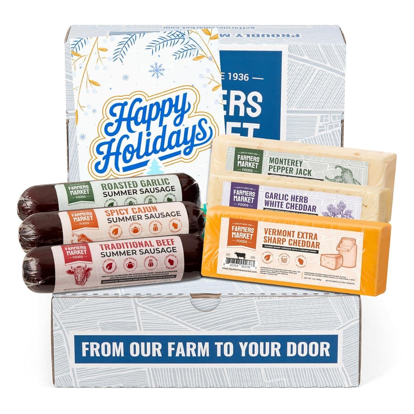 Farmers Market, Gluten Free, Keto, Paleo, Low Sodium, Zero Sugar, Christmas Charcuterie Board, Holiday Meat and Cheese Gift Baskets, Classic Assortment