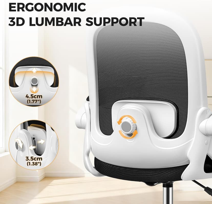 Primy Home Office Drafting Chair - Tall Desk Chair with Flip-up Armrests 3D Lumbar Support, Comfort Drafting Chair with Footrest for Standing Desk, High Chair for Bar Study Work