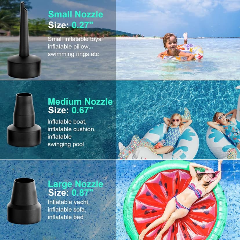 Electric Air Pump - Quick-Fill Portable AC110-120V Pump for Inflatables, Mattresses, Cushions, Pool Floats & More