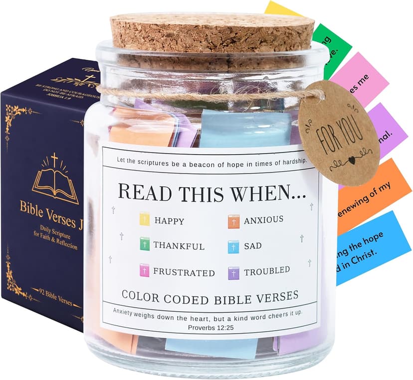 Read This When Bible Verses Jar For Daily Encouragement – Christian Gifts for Women, Birthday Gifts for Women, Christmas Gifts for Women, Birthday Gifts for Mom, Graduation & Teacher Gifts