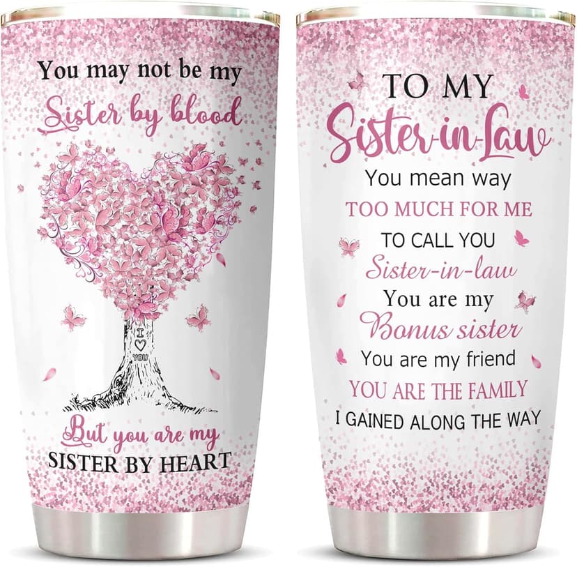 ZANIION Sister in Law Gifts Tumbler 1PC, Future Sister in Law Birthday Gifts Mug, Best Sis Gift Ideas for Christmas, Wedding, Mother's Day Persent Cup 20oz