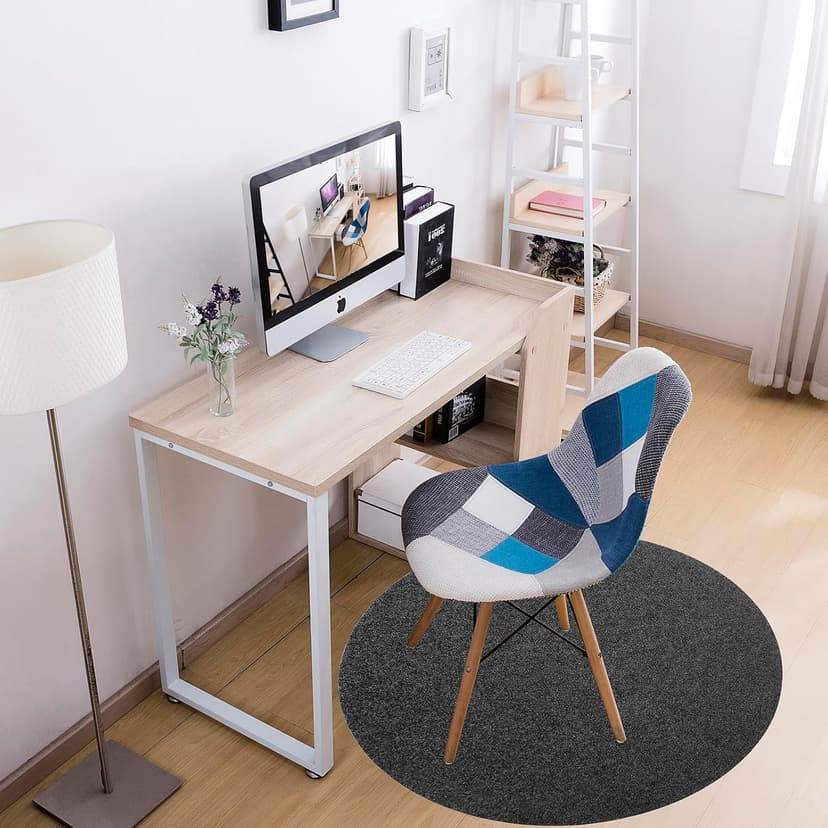 Office Chair Mat, Round Floor Mat for Home, 39inch Diameter Low Pile Heavy Duty Non Slip Multi-Purpose Desk Chair Mat Rug for Hardwood Tile Floor Carpets (Dark Grey)