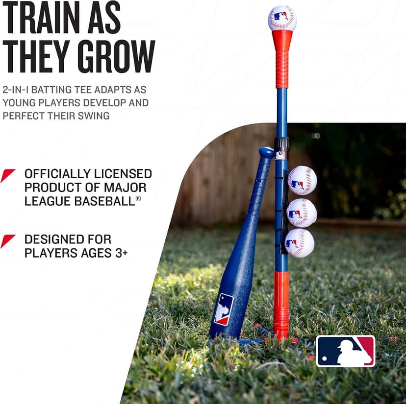 Franklin Sports Grow-with-Me Kids Baseball Batting Tee + Stand Set for Youth + Toddlers - Youth Baseball, Softball + Teeball Hitting Tee Set for Boys + Girls B07HJSHT8P