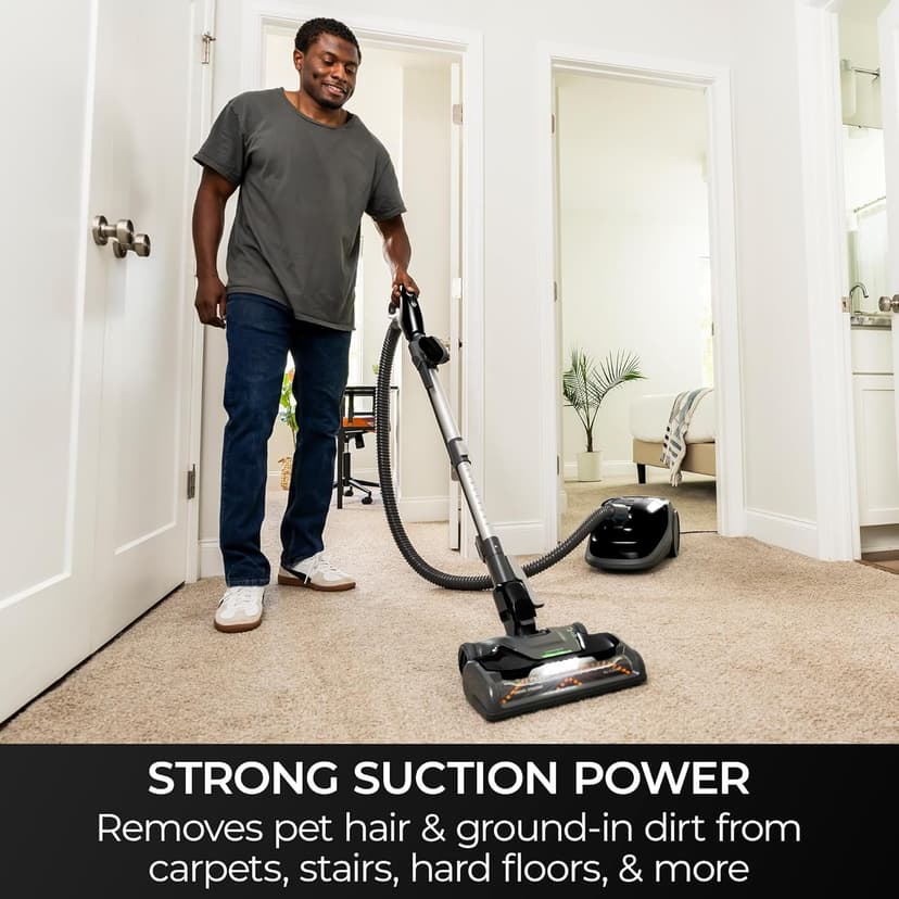 Kenmore BC3006 400 Series Pet Friendly Lightweight Bagged Canister Vacuum Cleaner 2-Motor Design with Hair Eliminator Brushroll, HEPA Filter, LED Headlight, Extended Wand and Auto Cord Rewind