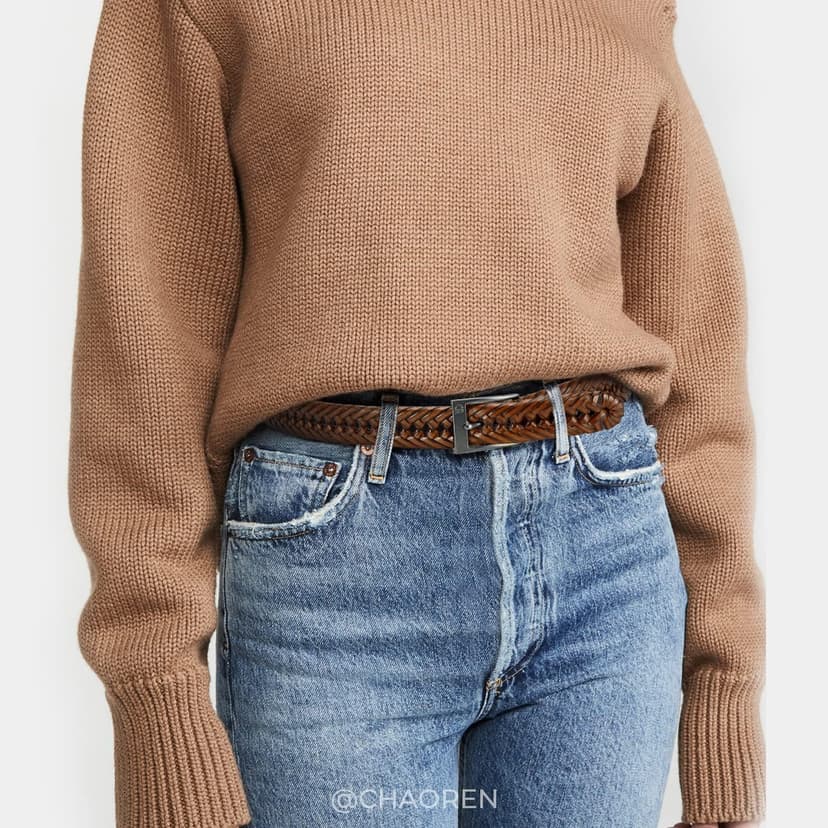 CHAOREN Leather Braided Belts for Men - 1 1/8" Mens Casual Woven Leather Belt for Dress Pant