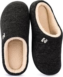 Breathable Felt Upper, Non-Slip, Memory Foam, Machine Washable, Lightweight, Comfortable, Warm, Skin-Friendly, Gift-Ready RockDove Men's Sherpa Lined Memory Foam Clog House Slipper B07VG887Z7