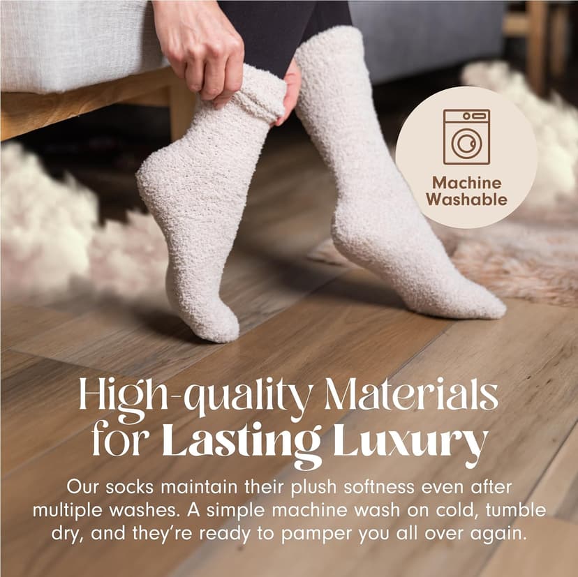Plush, Breathable Soft Slipper Socks for Women - Comfy Sleep Socks for Self Care, Birthday Gifts Unboxme Gifts Warm & Cozy Ultra-Luxe Cloud Fuzzy Socks, Gifts for Women B0D99Y1VF2