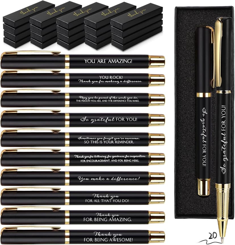 Employee Appreciation Gift, Pharmacy Pens, Vet Tech Week, for Teacher, Boss, Staff Office Coworker, Team, Nurse, Medical Pens PerKoop 20 Sets Thank You Gifts Bulk Inspirational Ballpoint Pen with Box B0CKW23CFX