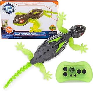 Lizard RC Toy, Wall Climbing Technology, Realistic Limbs, Easy to Use Remote, Prank Toys & Gifts for Kids Ages 4+ HEX BOTS Wall Crawler Gecko Rechargeable Remote Control Toy B0CSFPL6JN