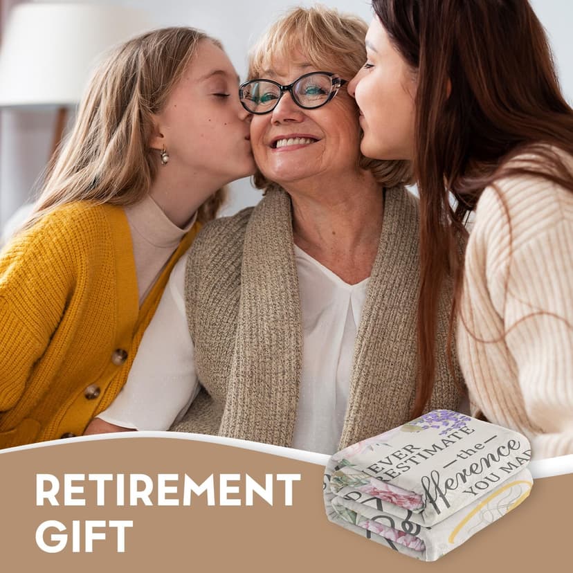 Retirement Gift for Woman, Retirement Blanket for Women/Men, Farewell Gifts for Coworkers, Going Away Goodbye Merch for Mom Grandma Throws Blankets 60"x50"