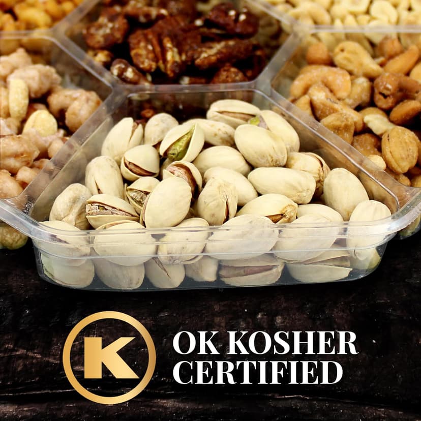 Holiday Nuts gift Basket - With a Variety of Freshly Roasted Nuts - Beautifully Packaged Gift Baskets for Men, Sympathy Basket For Dad, Christmas Healthy Gift.