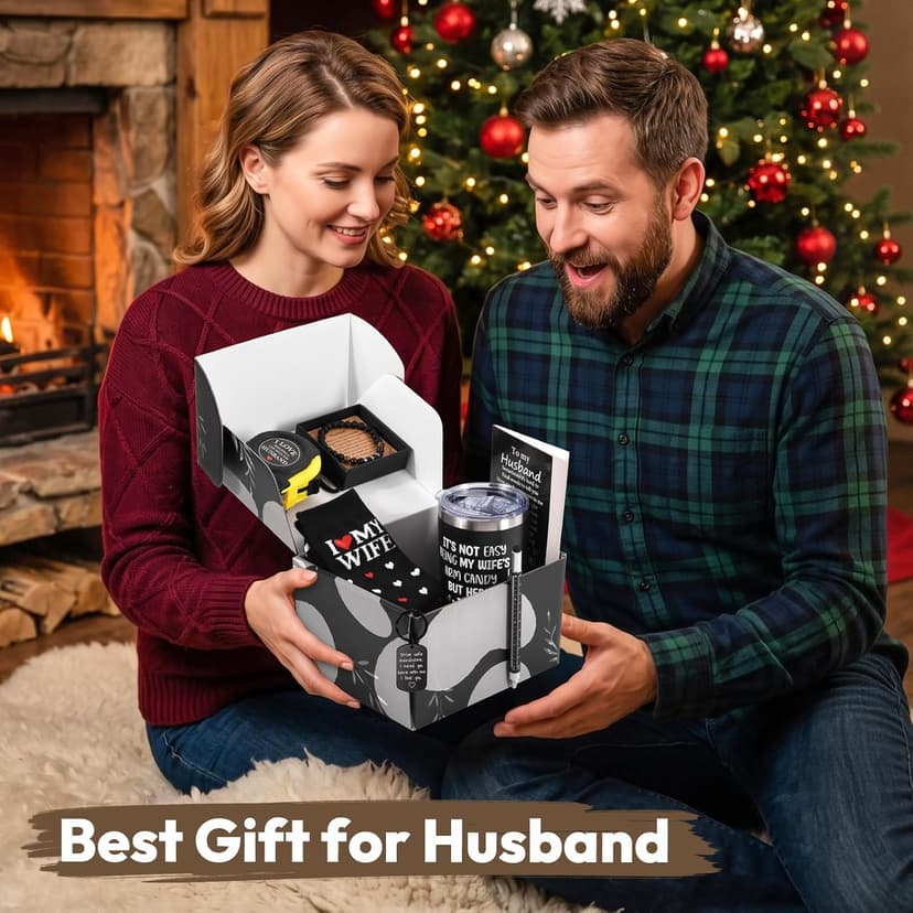 Best Gift for Husband Unique Birthday Gift Including Tumbler Mug Socks Bracelet Tape Measure Keychain Multitool Pen for Anniversary Birthday Christmas B0HHMQ7ZJY
