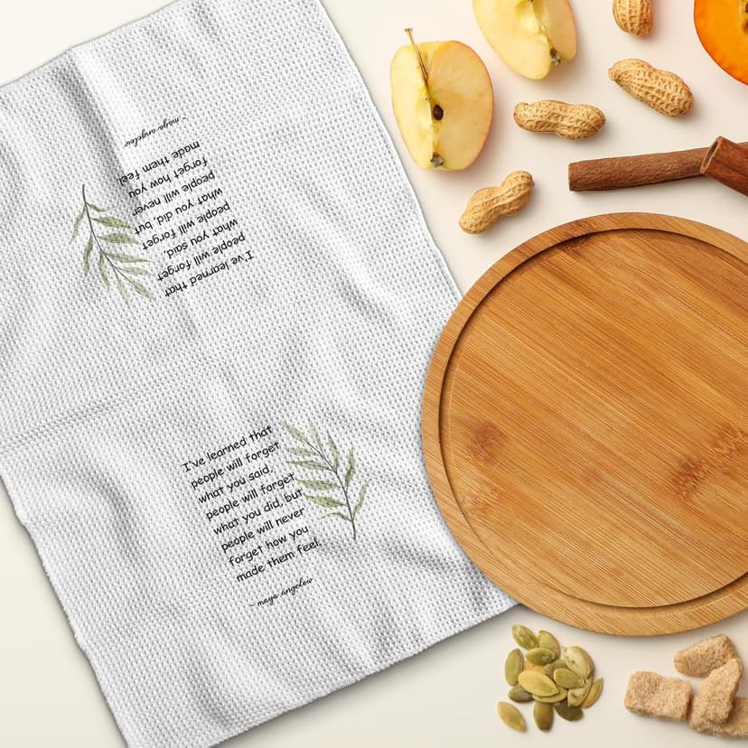 TNUW Hostess Gifts Kitchen Towels - Hostess Gifts for Women,Inspirational Quote Soft and Absorbent Kitchen Tea Dish Hand Towels 16″×24″(White)