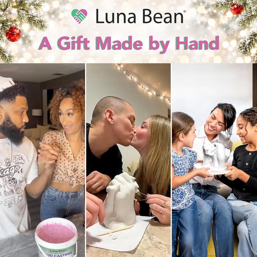 Luna Bean Hand Casting Kit – The Original Hand Mold Kit for Couples – Birthday Gifts, Bridal Shower, Wedding, Engagement Gifts for Her Him Anniversary for Men Women Wife Husband Boyfriend Girlfriend
