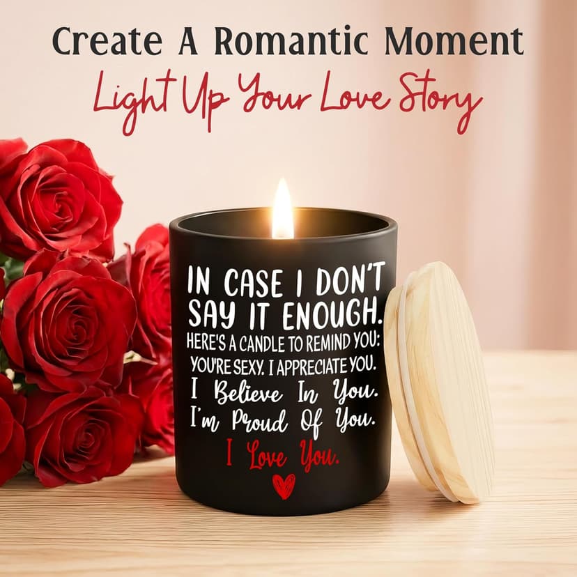 TEEZWONDER Anniversary Wedding Gifts for Women Men - Long Lasting Vanilla Lavender Candle 10 Oz - Birthday Romantic Gifts for Him Her, Girlfriend Boyfriend Birthday Gift Ideas, Gift for Husband Wife