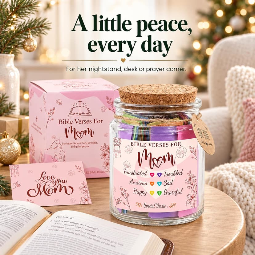 Bible Verse Jar for Mom – 92 Color-Coded Bible Verse, Birthday Gifts for Mom, Christian Gifts For Mom B0F2T6HBBK