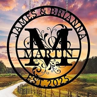 Custom Signs Outdoor Metal, Personalized Name Sign, Family Last Name Sign Home Decor, Initial Monogram Wall Metal Art, Customized Wedding Christmas Housewarming Gifts