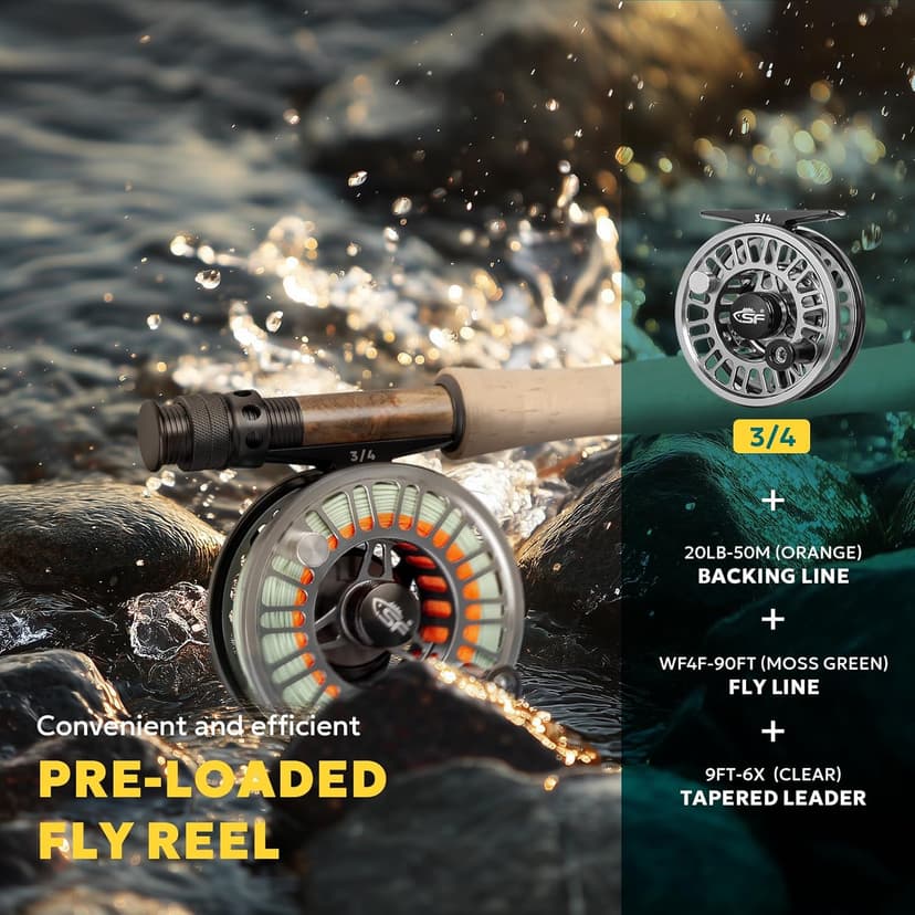 SF SF-003 Pro Fly Fishing Reel for Freshwater,CNC Precision Machining Process,Mid Arbor Design,Smooth Drag System,Lightweight Aluminum Body