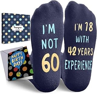 HAPPYPOP Birthday Gifts for Mom Dad - Ideal Socks for Seniors in 50s with Greeting Card