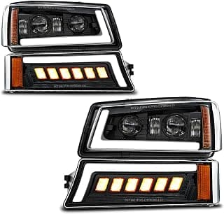 Z-OFFROAD LED Headlights Assembly DOT Approved with DRL Turn Signal Hi/Low Sealed Beam Side Marker Compatible with 2003-2006 Chevy Silverado Avalanche