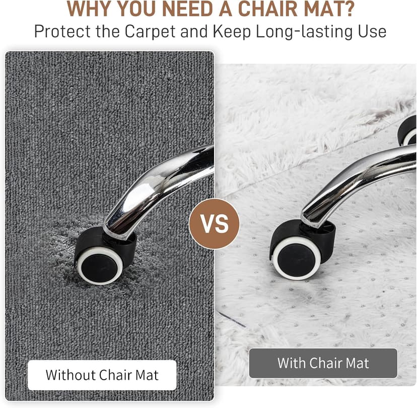 Winado Office Chair Mat, 36"x48" Non-Slip Under Computer Desk Chair Carpet Floor Protector, Heavy Duty Clear Plastic Chair Mats for Rolling Gaming and Work Chairs (Carpet 90 * 120 * 0.2cm with Lip)
