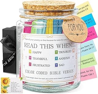 Daily encouragement and prayer, Christian gifts for women, moms, daughters, friends, birthdays, graduation, Christmas Bible Verse Jar, Read Me When Bible Verses Jar, Christian Gifts for Women B0FF558Z3G