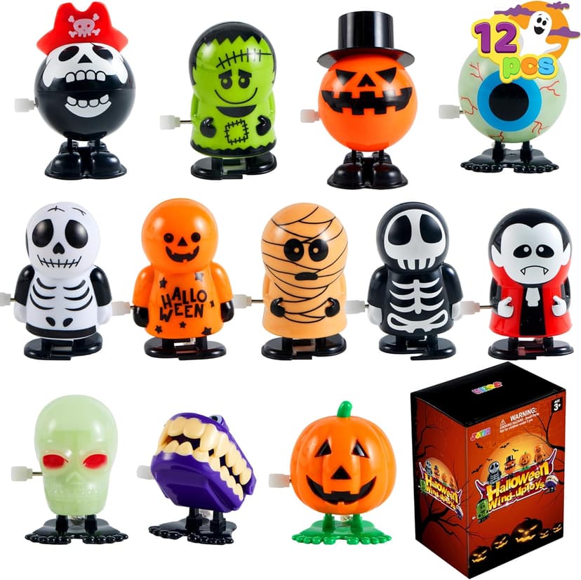JOYIN 12 PCS Halloween Wind Up Toys for Kids Gifts, Wind Up Toys Bulk for Halloween Party Favors Goodie Bag Fillers, Student School Classroom Favors, Carnival Game Prizes