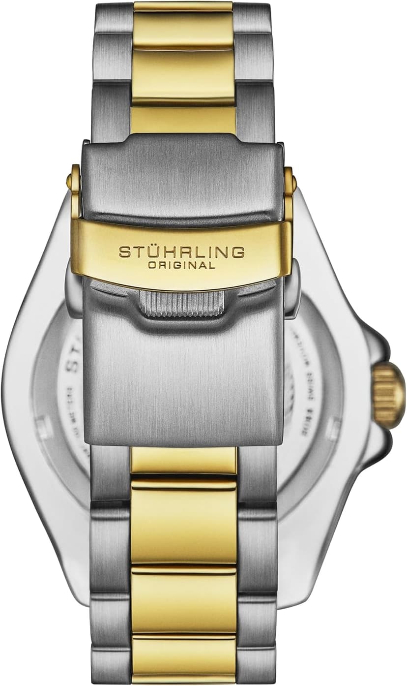 Stuhrling Original Men's Dive Watch, Swiss Movement, Stainless Steel, Blue Dial, Stainless Steel Bracelet, 100M Water Resistant