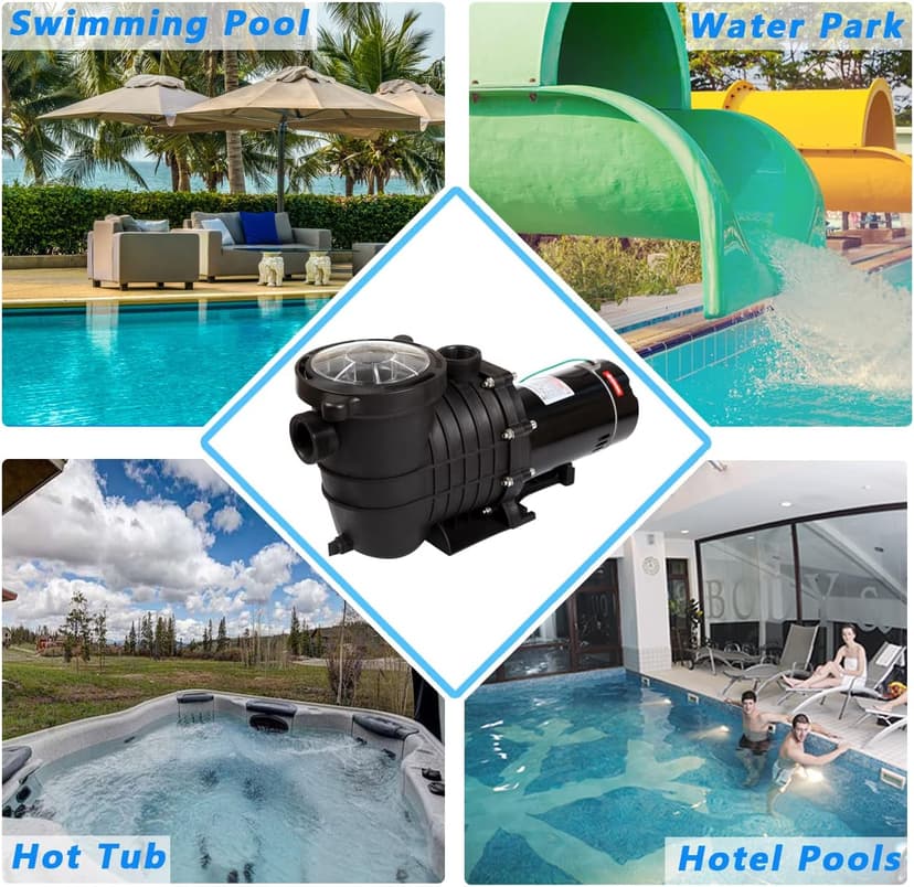 TOPWAY 2HP 110v Swimming Pool Pump 111GPM Filter Garden lnground and Above Ground Pools Water Pump