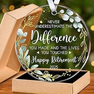 HEXMOZ Retirement Gifts - Retirement Gifts for Women, Men 2025 - Retired Ornament 2025 - Retired Gift for Coworker, Boss, Employee, Teacher, Nurse, Woman, Man - Acrylic Christmas Ornament Keepsake