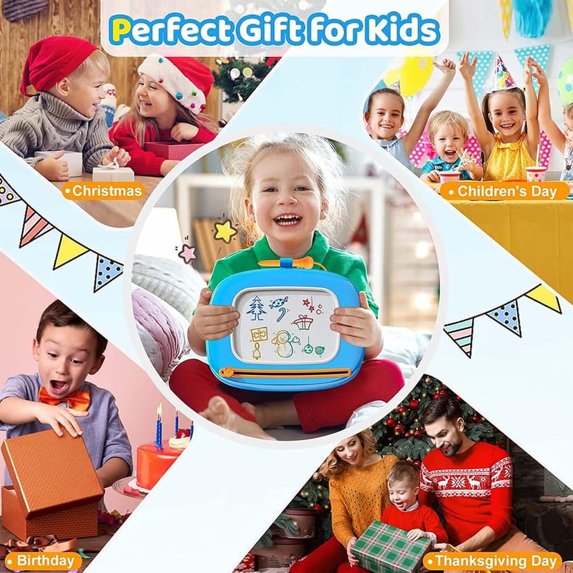 Kikidex Magnetic Drawing Board, Toddler Girl Toys for 1-3 Year Old, Doodle Board Pad Learning and Educational Toys for 1 2 3 Year Old Kids Birthday Gift (Light Blue) B0BGN1YDJH