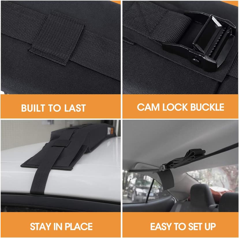 HEYTRIP Universal Soft Roof Rack Pads for Kayak/Surfboard/SUP/Canoe with 15FT Tie-Down Straps and Storage Bag