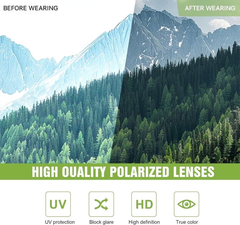 Foliful 3 Pack Polarized Sports Sunglasses for Men, Mens Sunglasses Wrap Around UV400 Protection for Cycling Fishing Driving