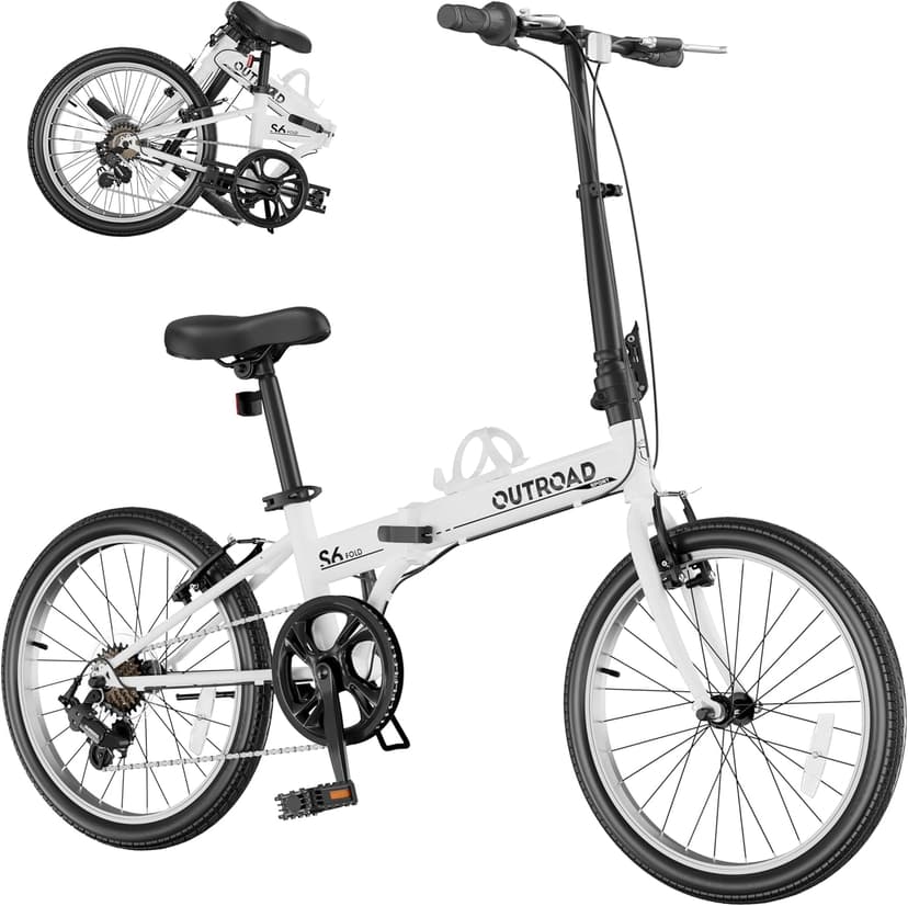 20 inch Folding Bike, Foldable Bicycle for Adults with 7 Speed Derailleur, Lightweight Collapsible Bicycle for City Commuting, Fold Up Bike Men Women Teenagers