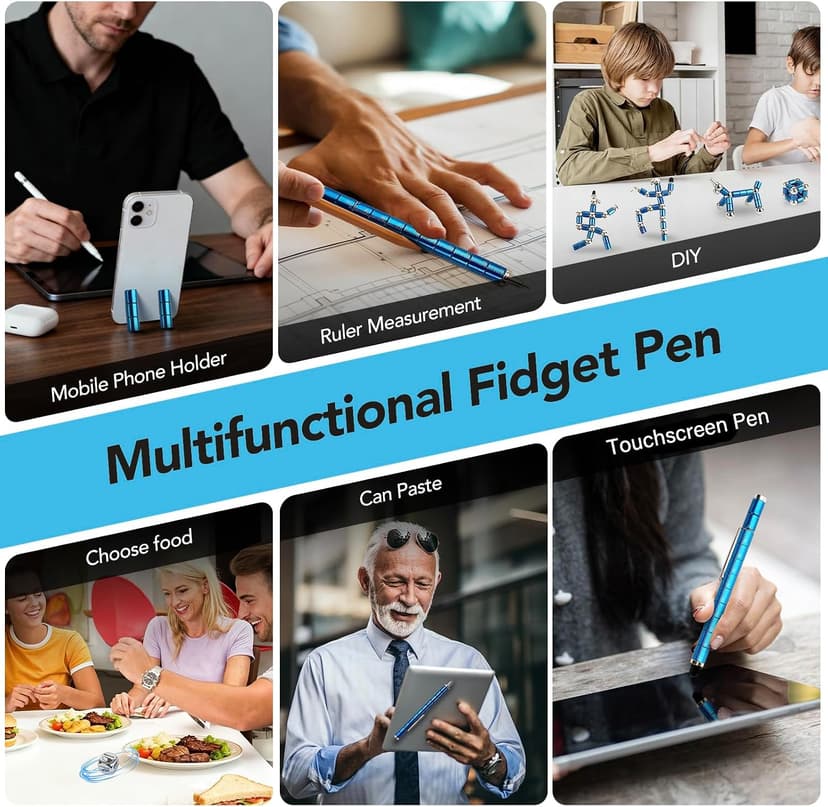 Food decision dice included, cool gadget stress relief desk toy, gift box for Christmas stocking stuffer birthday graduation Fidget Pen with Food Dice, Sensory Fidget Toy Gift for Teens and Adults B0H1PH19DT
