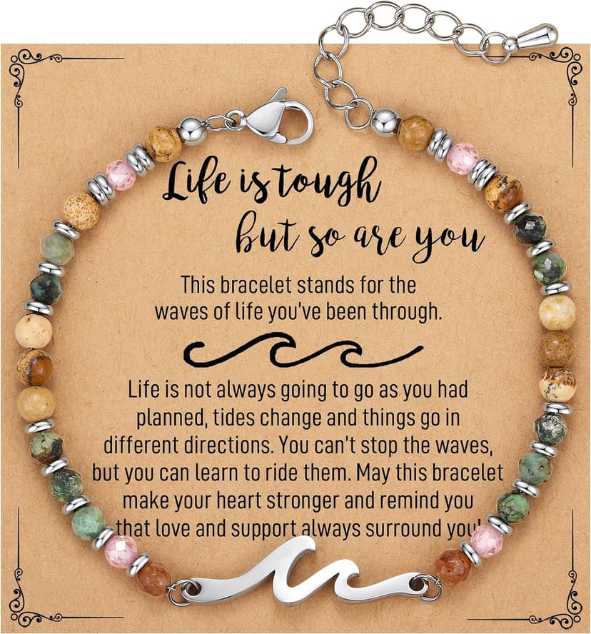 TONY & SANDY Friend Gifts for Women, Unique Birthday Gifts for Women, Sister Gift from Sister, Wave Bracelet, Christmas Stocking Stuffers for Woman Female, Bestie Friendship Bracelets B0FLY2BQWX