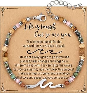 TONY & SANDY Friend Gifts for Women, Unique Birthday Gifts for Women, Sister Gift from Sister, Wave Bracelet, Christmas Stocking Stuffers for Woman Female, Bestie Friendship Bracelets B0FLY2BQWX