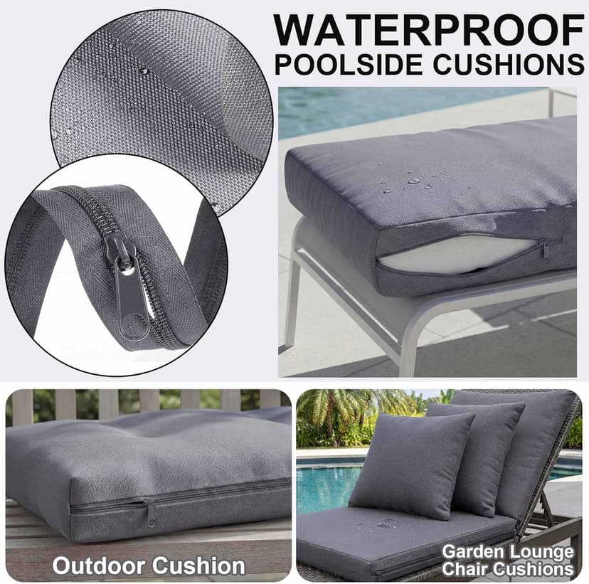 HunnmingRe 600D Waterproof Oxford Fabric with 2 Yard Zipper, 58" x 36" Outdoor Upholstery Fabric for Outdoor Cushion Cover Waterproof Canvas for DIY Patio Pillow Cover Furniture Covers(Gray)