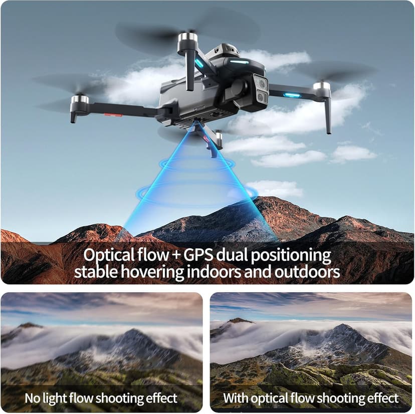 GPS Drone with HD Dual Camera, Brushless Motor & 5 Inch Screen Remote, EIS Anti-Shake Gimbal, Obstacle Avoidance & Optical Flow Positioning, under 250g Lightweight XT606 FPV Drone for Beginners Adults
