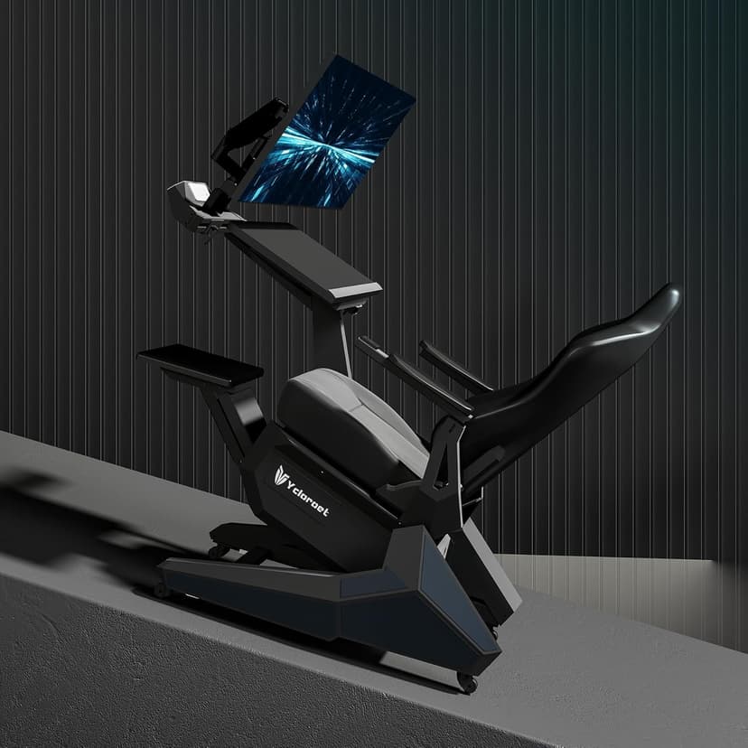 Zero-Gravity Gaming & Office Chair with Dual Monitor Arm, Mobile Reclining Workstation for Home Office and Ergonomic Gaming Setup