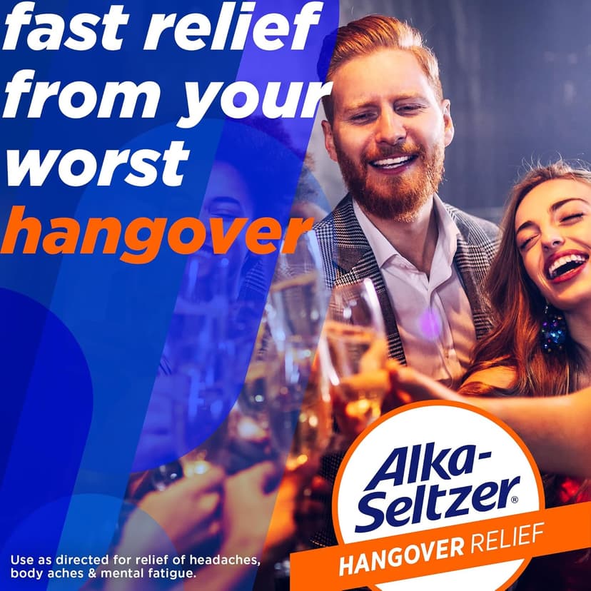 Alka-Seltzer Hangover Relief Tablets, Fast Relief Starts in About 15 Minutes for Headaches, Body Aches & Mental Fatigue, Bachelorette Party & Bachelor Party, Dispenser Pack, 120 Count
