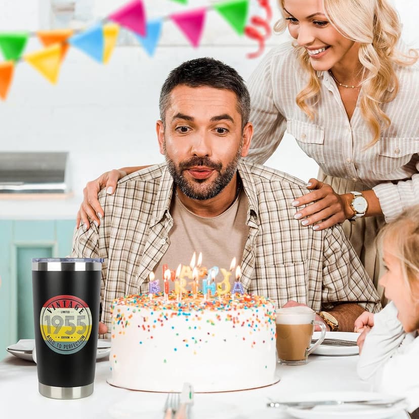 70th Birthday Gifts for Women Men - 1955 70th Birthday Decorations Gifts Ideas for Her Him - 70 Year Old Birthday Gift for Men Women Turning 70 Gift Ideas - 20oz Stainless Steel Tumbler