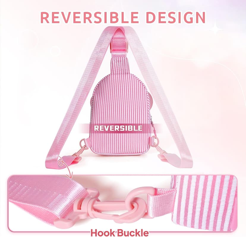 Personalized Gifts for Girls Sling Bag Purse for Toddler, 2 3 4 5 6 7 8 Year Old Girls Crossbody Bag Toddler Purse Anoup Gifts for 2 3 4 5 6 Year Old Girl Sling Bag for Girls Kids, Pink E B0GY869KBQ